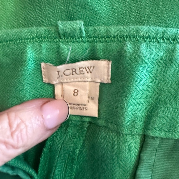J. Crew Lush Green 100% Linen Trousers - Picture 2 of 6